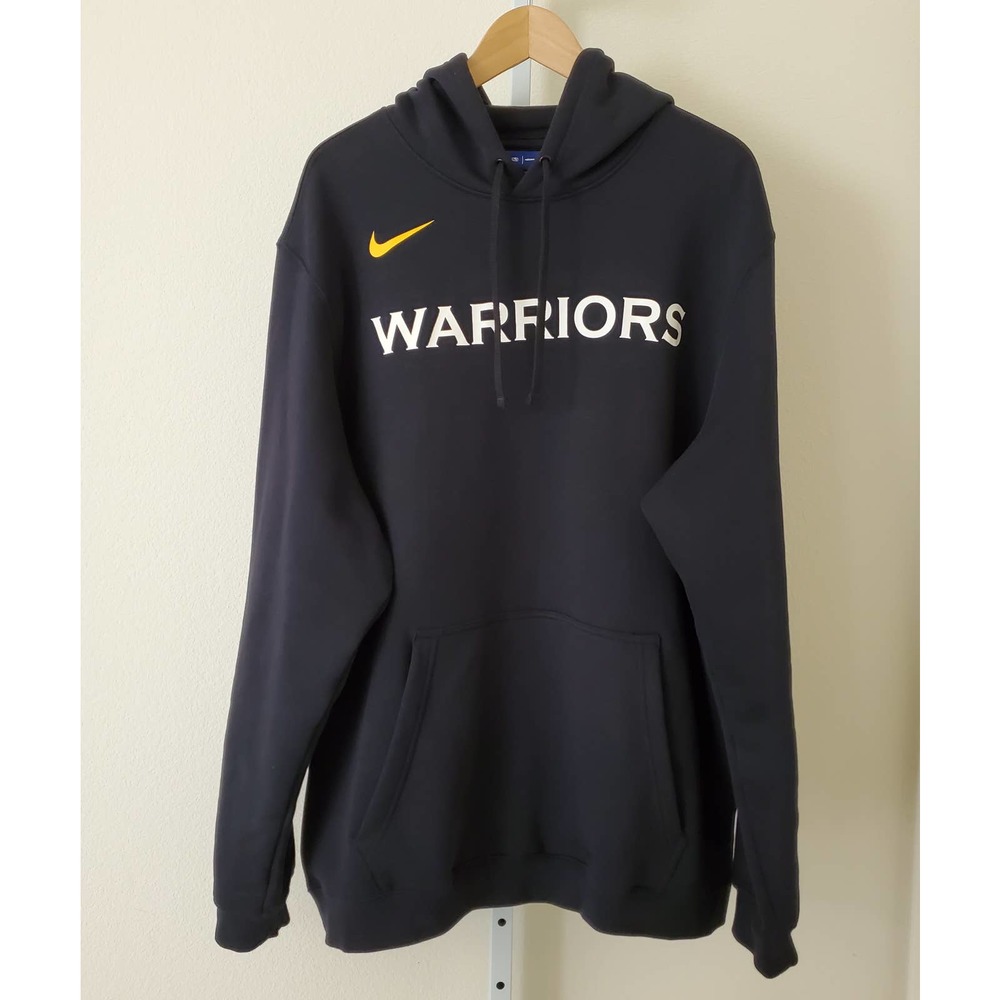 NIKE Men's NBA Golden State Warriors Black & White Drawstring Tie Hoodie sz 3XL